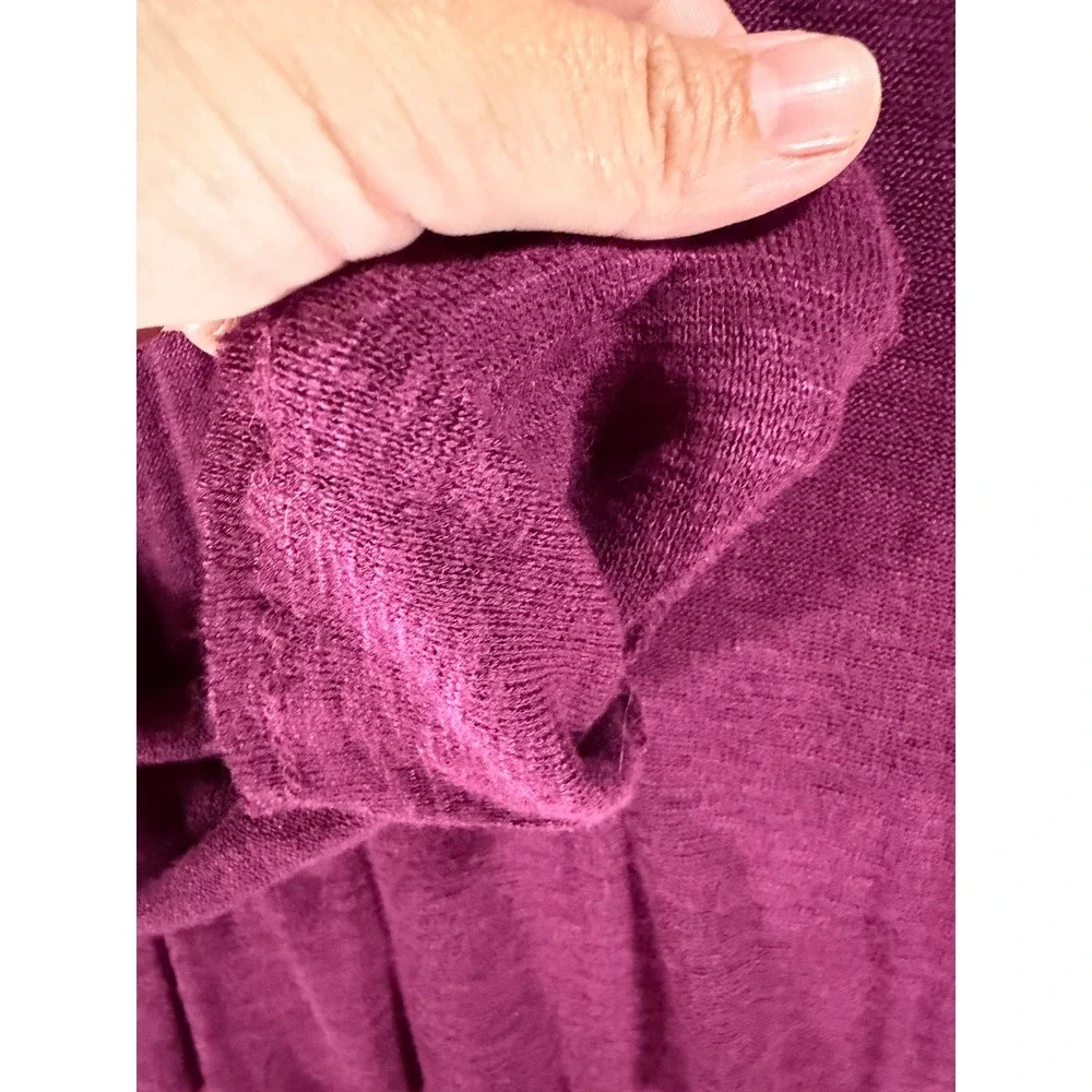 Intimately Free People Berry Purple Babydoll Long Sleeve Top Thumbholes Medium